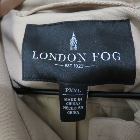 London Fog Womens Sz XXL Khaki Long Line Open Front Trench Coat Long Line Jacket - Picture 7 of 8